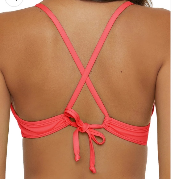 Becca standard lace up bikini top. Color is grapefruitt. Size medium. - Picture 2 of 4
